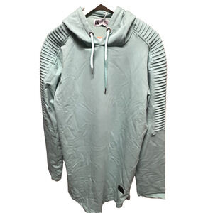Leif Nelson Mens Size XL Mint Green Pullover Hoodie Long Sleeve Slim Fit